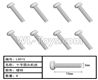 HG P407 LS015 Cross round head screws-Φ3X10mm(8pcs)
